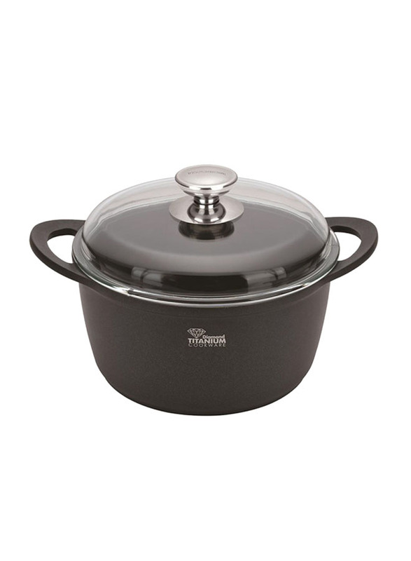 

Arshia 32cm Titanium Casserole, Black