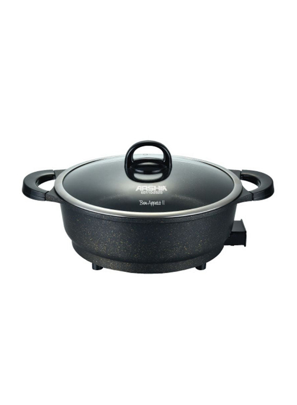 

Arshia 33cm Non-Stick Round Electric Frying Pan, 1800W, EG110-2525, Black