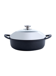 Arshia 28cm DC Non-Stick Round Frying Pan, FP182-1246, Black/Silver
