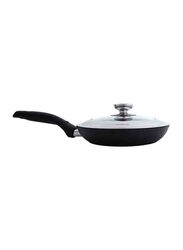 Arshia 28cm Die Cast Aluminium Frying Pan with Lid, 62 x 50 x 44cm, Silver/Black
