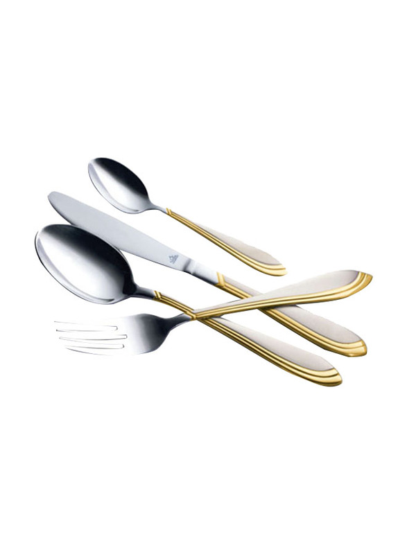 

Arshia 24-Piece Stainless Steel Cutlery Set, TM110GS, Silver/Gold