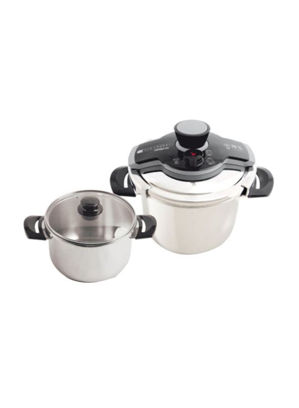 Arshia 7 Ltr Stainless Steel Twin Pressure Cooker, PR116-1998, Black