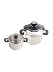 Arshia 7 Ltr Stainless Steel Twin Pressure Cooker, PR116-1998, Black