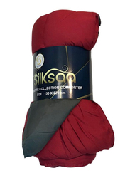 Silksaa Signature Collection Polyester Comforter, 150 x 220cm, Red/Grey, Single