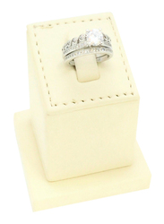 Florence Collection Rhodium Wedding Ring for Women with Zircon Stone Studded, Silver, Free Size