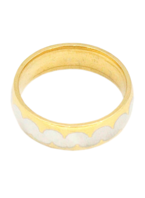 Florence Collection Two Tone Stainless Steel Round Ring for Men, Gold, Free Size