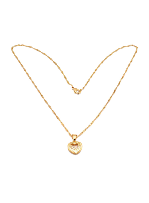 Florence Collection 3-Pieces 18K Gold Plated Jewellery Set for Girls, with Earrings, Bracelet, Ring and Necklace with Heart Shape Design, Gold