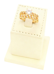 Florence Collection 18k Gold Braid Design Wedding Ring for Women with Zircon Stone Studded, Gold, Free Size