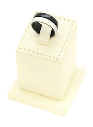 Florence Collection Two Tone Design Stainless Steel Round Ring for Men, Black/Silver, Free Size