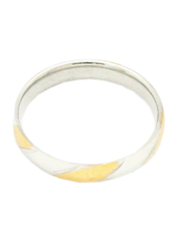 Florence Collection Two Tone Stainless Steel Round Ring for Men, Silver/Gold, Free Size