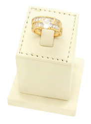Florence Collection 18k Gold Pair Wedding Ring for Women with Zircon Stone Studded, Gold, Free Size