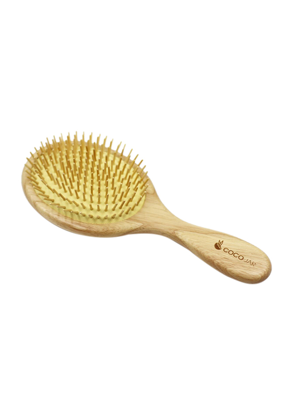 Coco Jar Bamboo Hair Brushes - Round Shape (Handle Material: Oak , Tootch Material: wood bristle )
