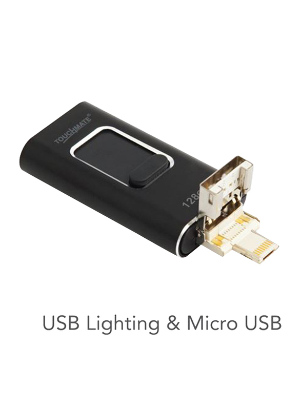 Touchmate 128GB 4-in-1 Smartphone USB Drive, TM-USB128GQ, Black