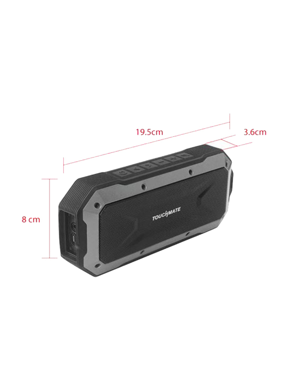 Touchmate TM-BTS900W Waterproof Wireless Portable Bluetooth Speaker, Black