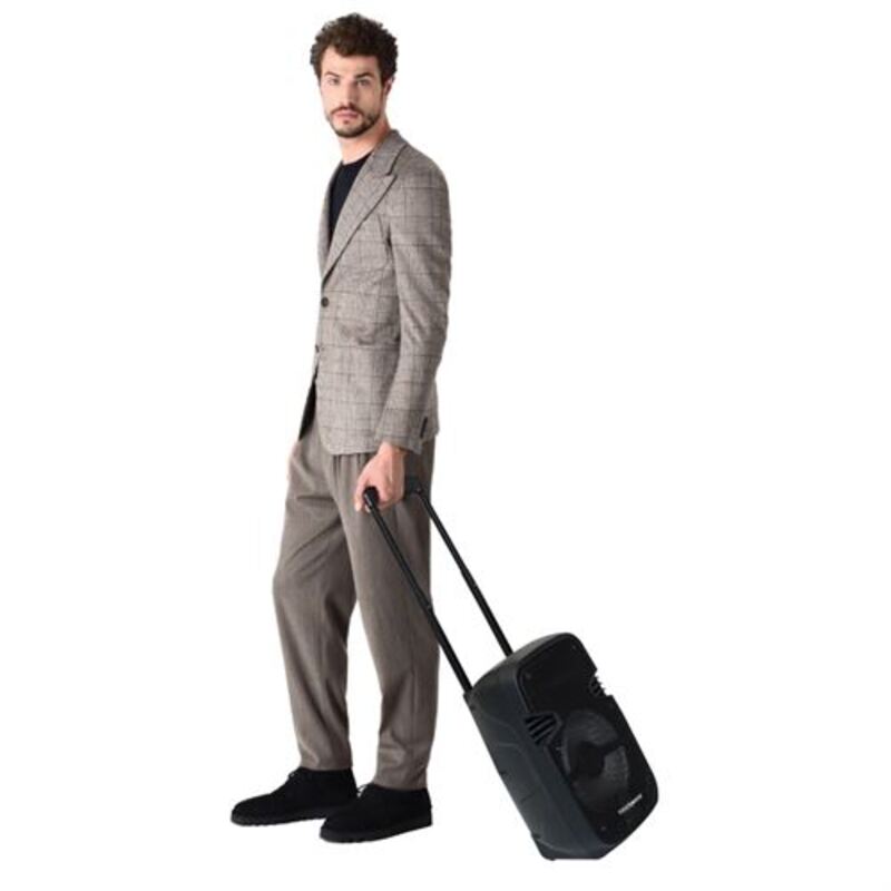Touchmate TM-SP2300T Rechargeable Bluetooth Trolley Speaker with Wireless Mic, Black