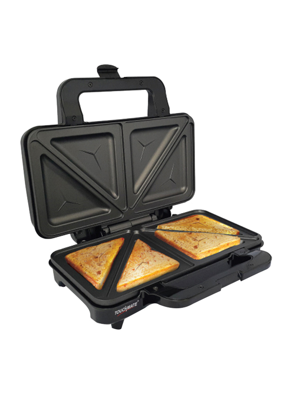 Touchmate 2-Slice Sandwich Maker, 800W, TM-SDM200S, Silver/Black