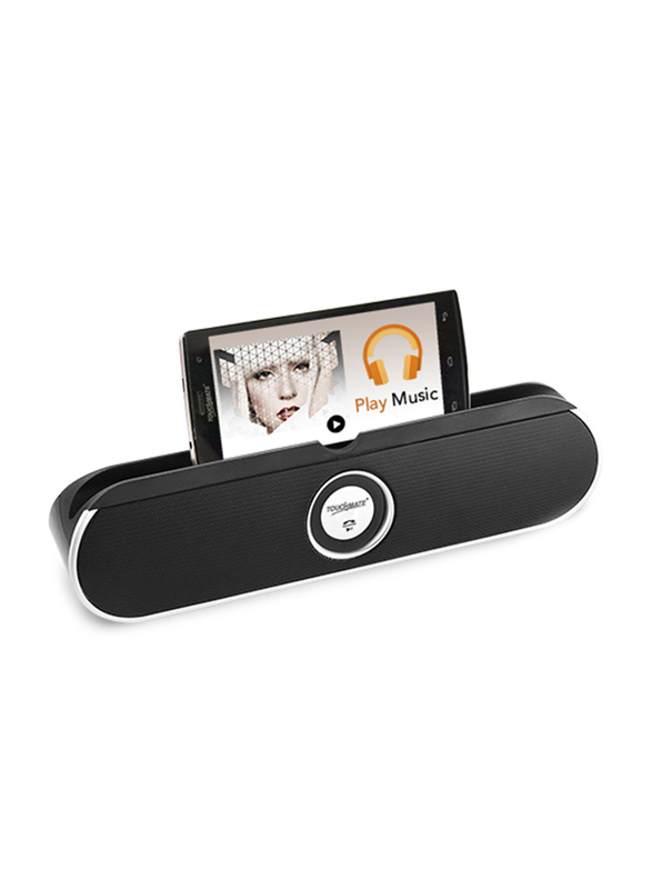 Touchmate TM-BTS600 Wireless Portable Bluetooth Speaker with Tablet Stand, Black/Silver