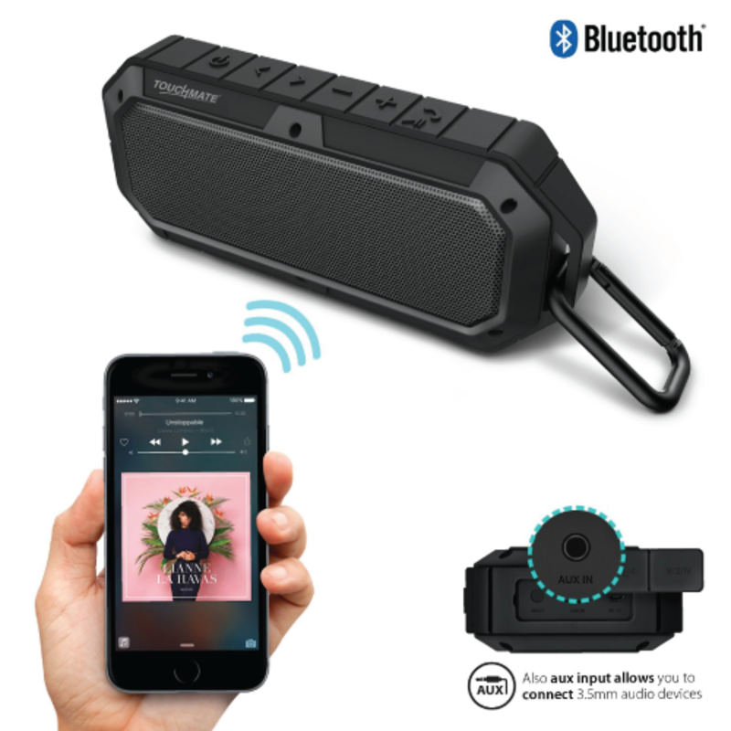 Touchmate TM-BTS900W Waterproof Wireless Portable Bluetooth Speaker, Black