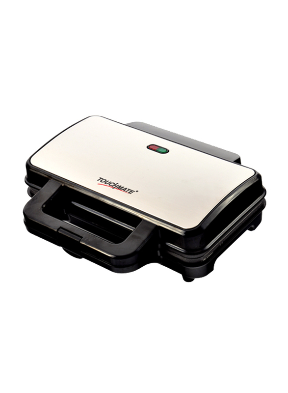 Touchmate 2-Slice Sandwich Maker, 800W, TM-SDM200S, Silver/Black