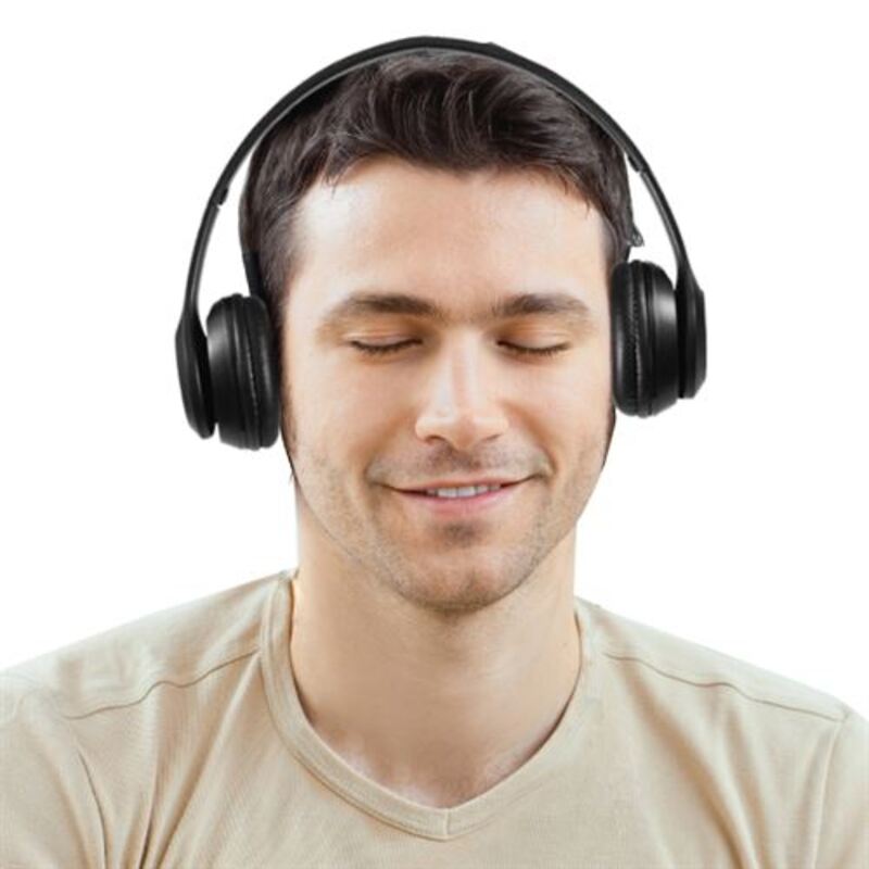 Touchmate TM-BTH500 Wireless Bluetooth On-Ear Headphones with Mic, FM, Aux & SD Card Slot, Black