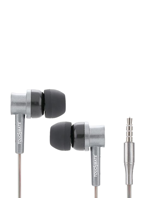 Touchmate TM-E0040 3.5 mm Jack In-Ear Ultra Bass Earphones with Mic & Volume Control, Grey