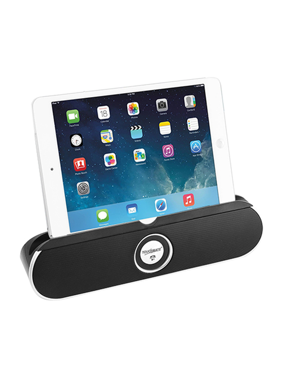 Touchmate TM-BTS600 Wireless Portable Bluetooth Speaker with Tablet Stand, Black/Silver
