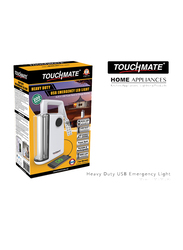 Touchmate Heavy Duty LED USB Emergency Light, TM-EML204, Black/White