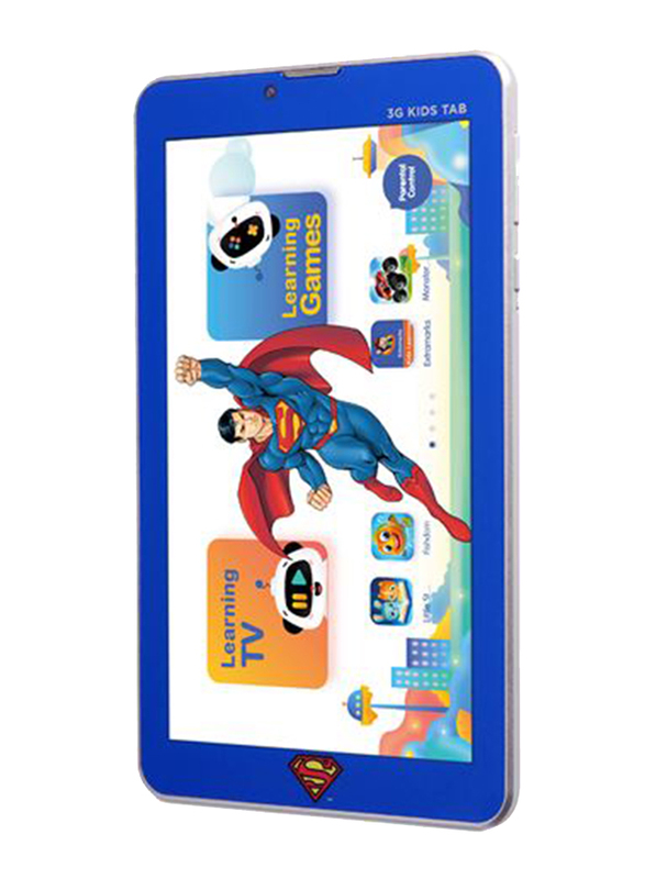 Touchmate Superman 16GB Blue 7-inch Kids Tablet, Quad Core 1.3GHz, 1GB RAM, 3G, with Silicone Cover Bundle and Headphones