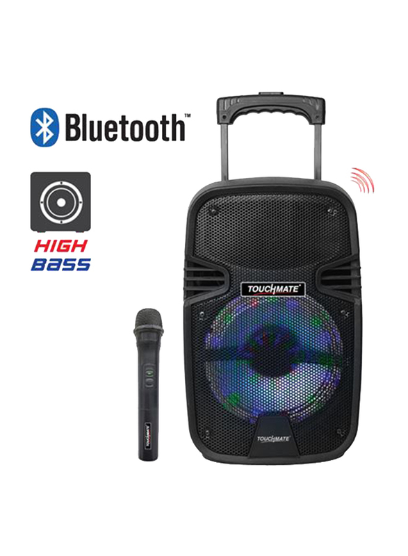 

Touchmate TM-SP2300T Rechargeable Bluetooth Trolley Speaker with Wireless Mic, Black