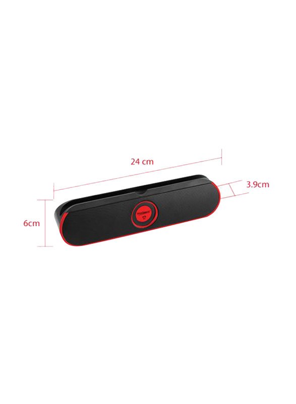 Touchmate TM-BTS600 Wireless Portable Bluetooth Speaker with Tablet Stand, Black/Red