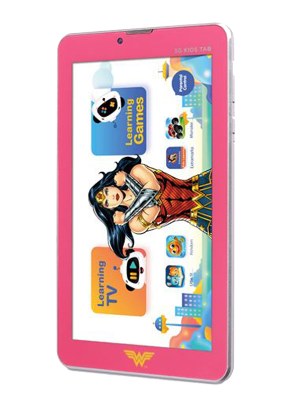 Touchmate Wonder Woman 16GB Pink 7-inch Kids Tablet, Quad Core 1.3GHz, 1GB RAM, 3G, with Silicone Cover Bundle and Headphones