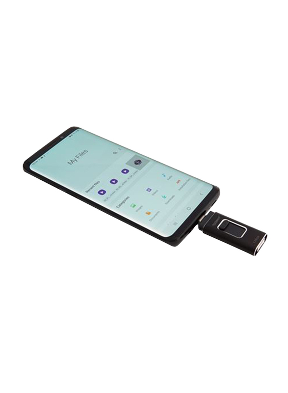 Touchmate 128GB 4-in-1 Smartphone USB Drive, TM-USB128GQ, Black