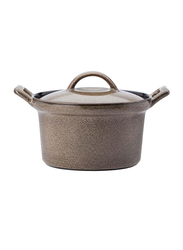 Luzerne 16oz Rustic China Round Casserole, 16.8 x 13.4 x 7.5cm, Chestnut Grey