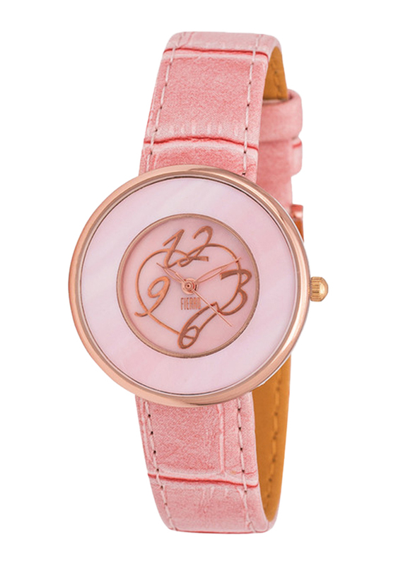 

Generic Analog Watch for Women, with Leather Band, Water Resistant, Pink