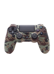 Generic Skin Controller Game Silicone Protective Case Cover for PS4, Green Camouflage