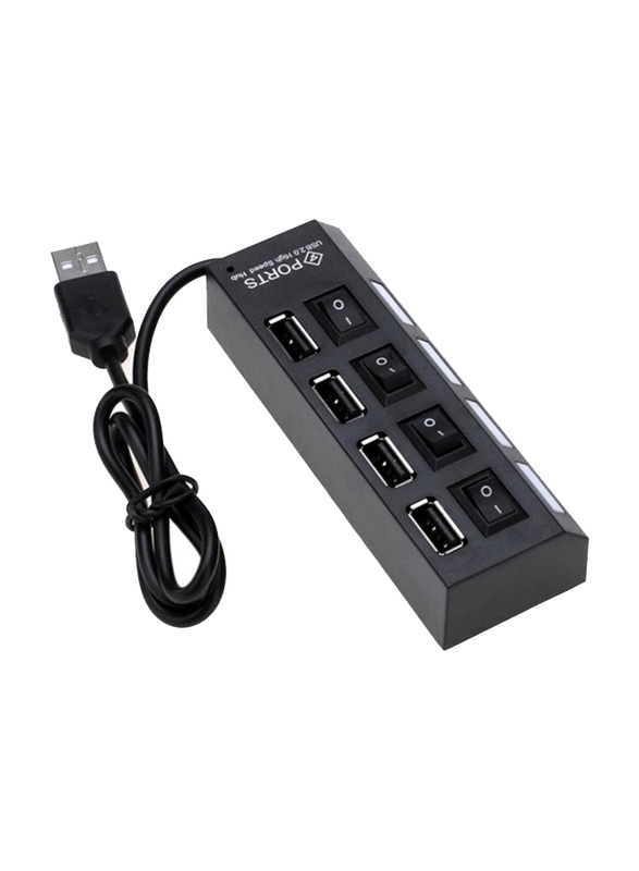 Bestkey 4-Port USB 2.0 External Hub, Black