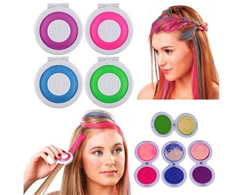 Hot Huez Temporary Hair Chalk for All Hair Types, 4 Pieces