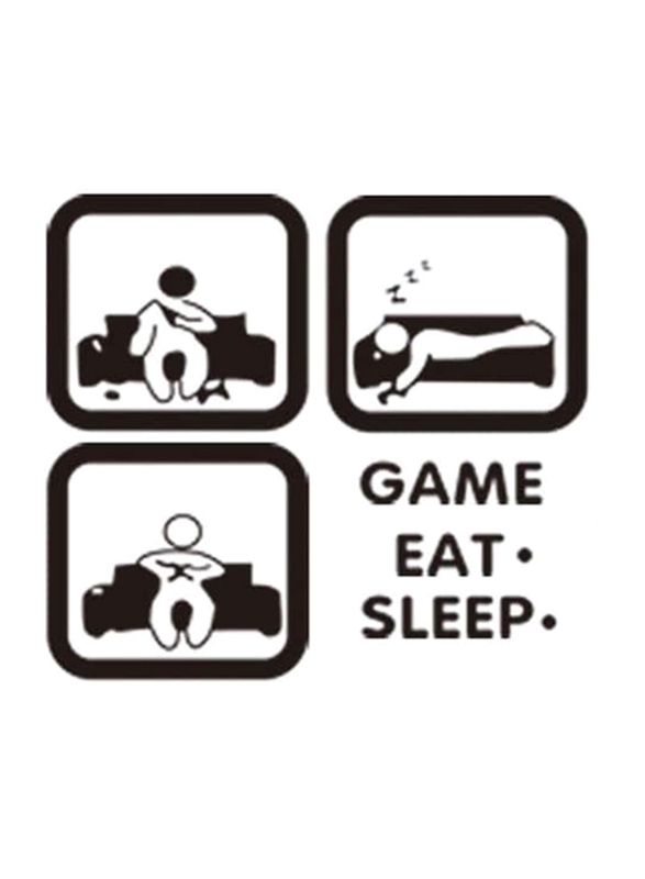 

Beauenty Eat Sleep Game Pattern Wall Sticker, Black