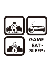 Beauenty Eat Sleep Game Pattern Wall Sticker, Black