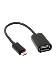 6-Inch USB OTG Cable, Micro-B USB Male to USB Type A for Smartphones/Tablets, Black
