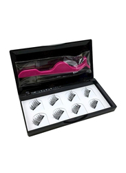 Magnetic False Eyelashes with Tweezers, 4 Pair, Black