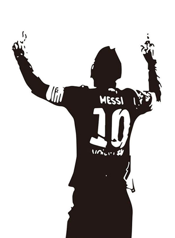 

Fast Print Football Star Messi Wall Sticker, 42 x 60cm, Black/White
