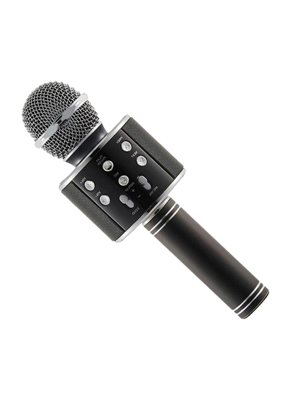 

Wireless USB Bluetooth Karaoke Microphone with Speaker, Black/Silver
