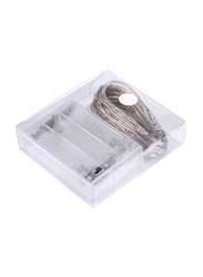 100 LED Waterproof Wire String Light With Batteries Box, White