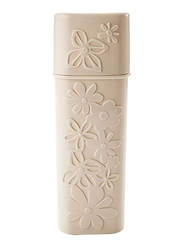 Portable Flower Carved Toothbrush Holder, 8 x 5 x 18cm, Beige, 1 Piece