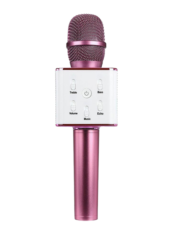 

Q7 Wireless Handheld Karaoke Microphone, Pink/White