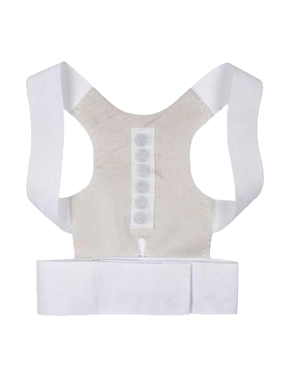 

Emson Power Magnetic Posture Support Corrector Back Brace Belt, White, One Size