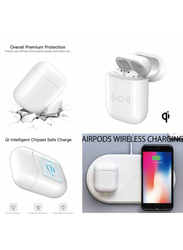 Margoun Charging Pad 3-in-1 Air Qi Wireless Power for Apple Watch Series 4/iPhone X/AirPods, White