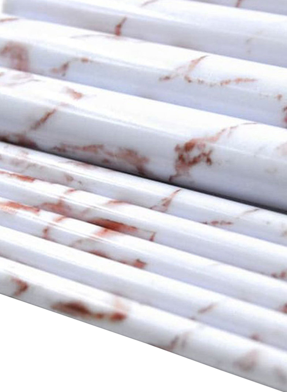 10-Piece Marble Pattern Make Up Brush Set, White/Gold/Pink
