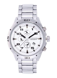 Curren Analog Watch for Men with Stainless Steel Band, Water Resistant, M-8021 PNP, Silver-White